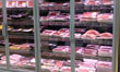 Expositor de carne com portas de vidro
